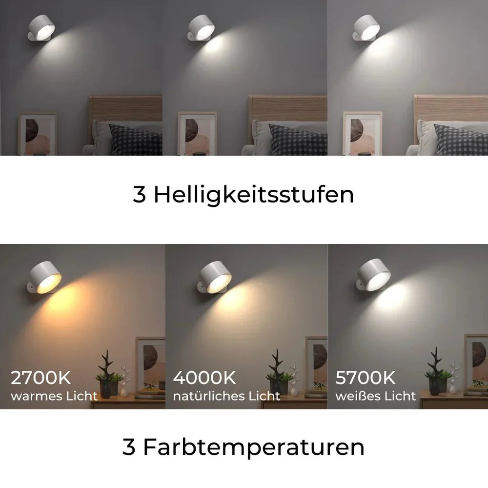 Homey Spot I Kabellose LED-Wandleuchte mit Dimmfunktion