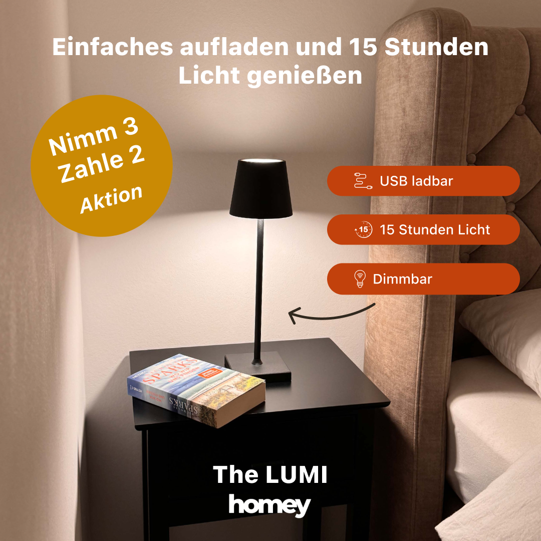 Homey Lumi I Kabellose Tischleuchte